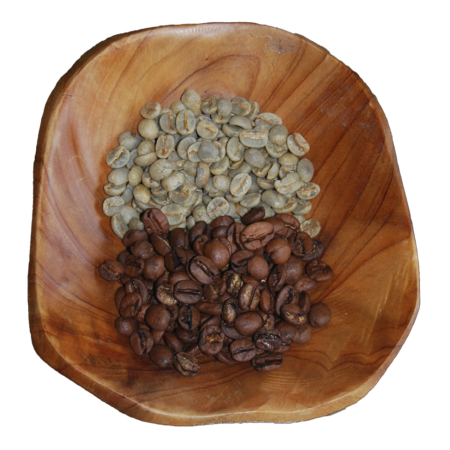 Brazilian Cerrado coffee, green and roasted